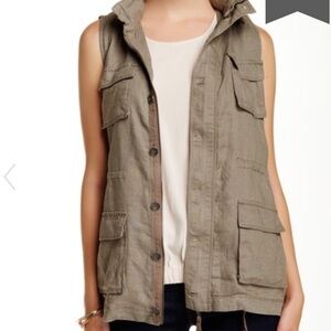 Harlowe & Graham 4 Pocket Linen Desert Safari Vest